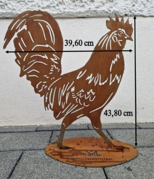 15. Hahn Echtgröße - verrostet 1,5 mm Stahlblech