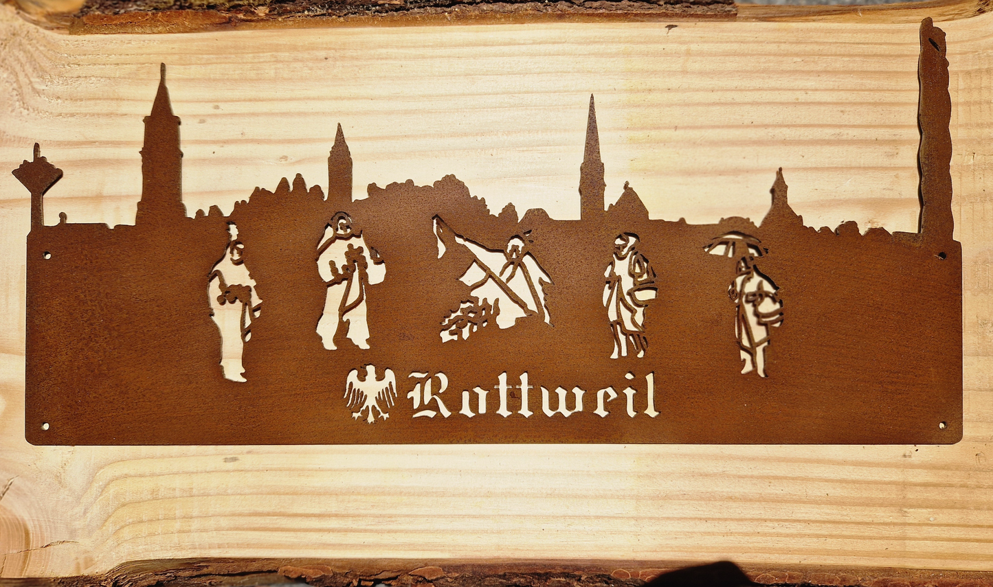 07. Rottweiler Skyline mit Narren Var.1