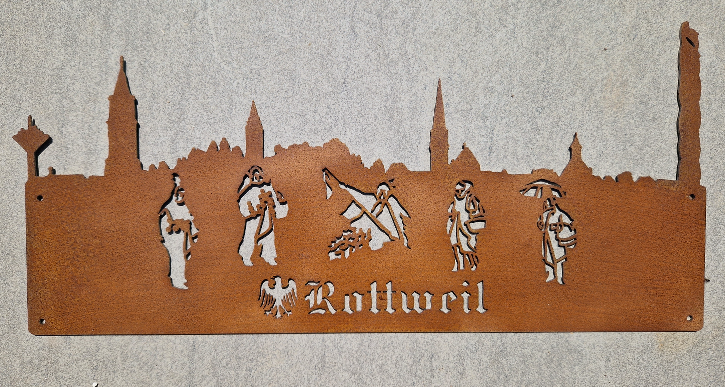 07. Rottweiler Skyline mit Narren Var.1