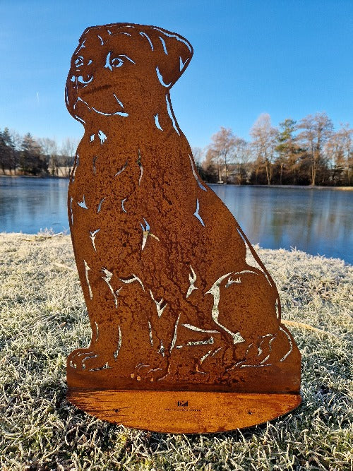 16. Rottweiler Hund stehend Var.1 - 3mm Stahl verrostet