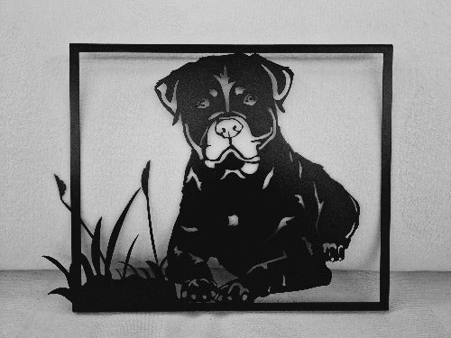 17. Rottweiler Hund - Schwarz pulverbeschichtet