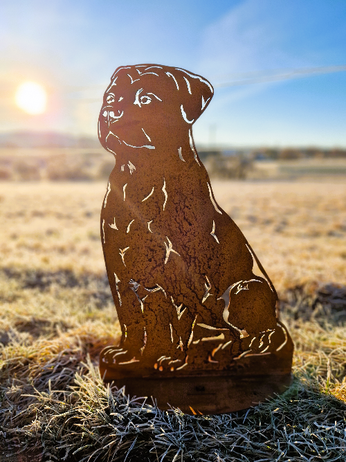 16. Rottweiler Hund stehend Var.1 - 3mm Stahl verrostet