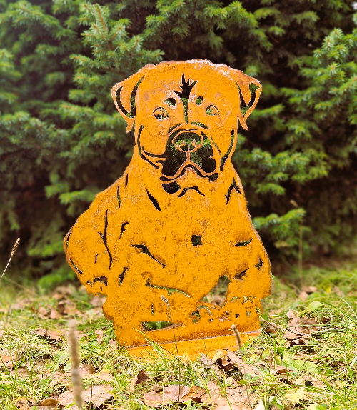 18. Rottweiler Hund - 3mm Stahl verrostet